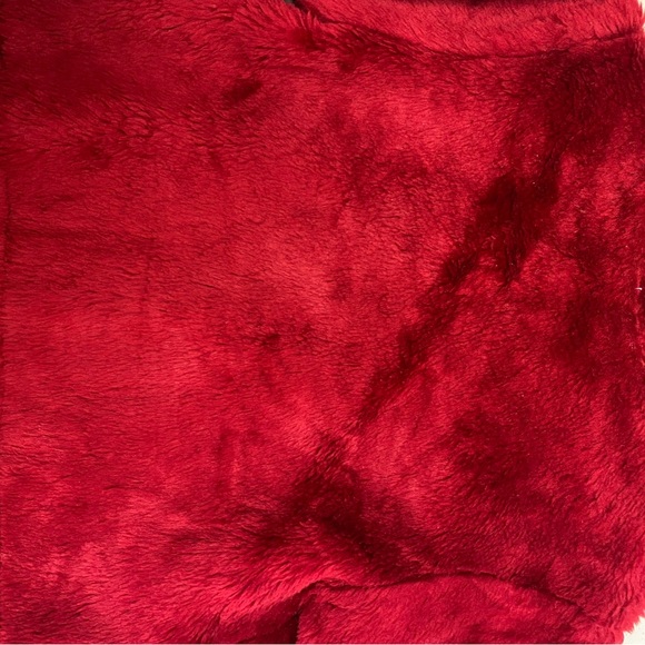 Red with black trim fuzzy holiday jacket size 24 mos - Picture 3 of 4